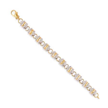 Bracciale con diamanti  in oro bicolore 18k
