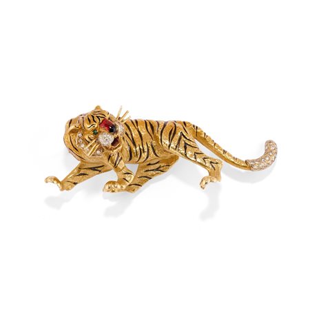 Frascarolo - Spilla con tigre in oro giallo 18k