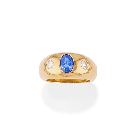 Bulgari - Anello con zaffiro in oro giallo 18k