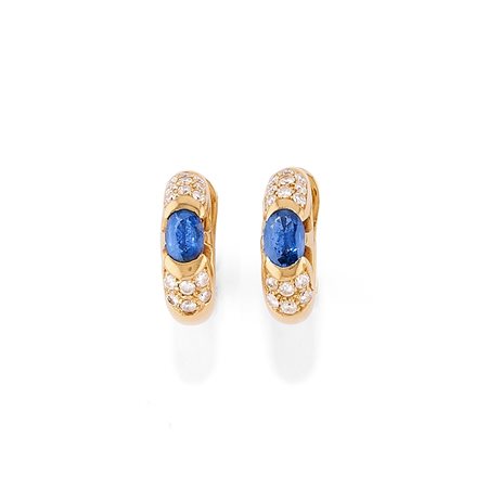 Bulgari - Orecchini con zaffiri in oro giallo 18k