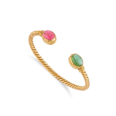 Bulgari - Bracciale con tormaline in oro giallo 18k