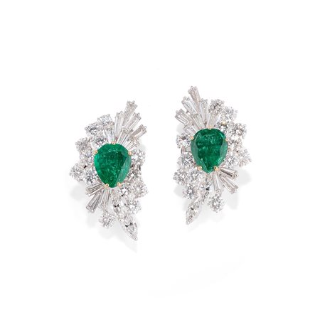 Orecchini con smeraldi in oro bicolore 18k