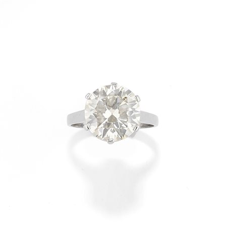 Anello con diamante in oro bianco 18k