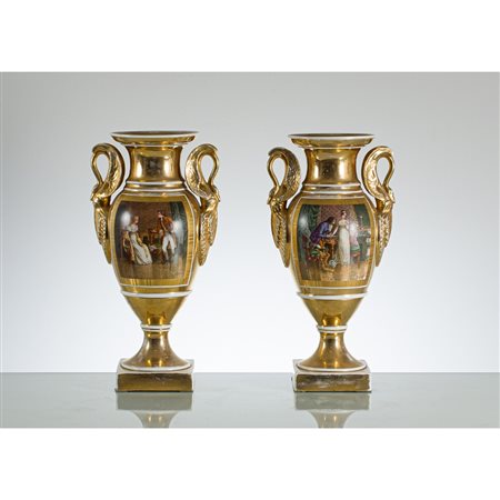 MANIFATTURA FRANCESE INIZI XIX SECOLO, Importante coppia vasi