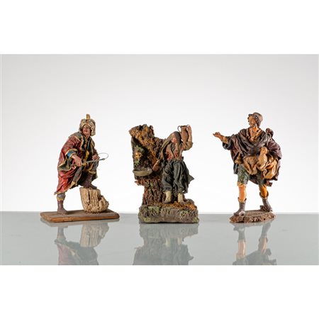 MANIFATTURA SICILIANA DELLA FINE DEL XIX SECOLO, Tre sculture