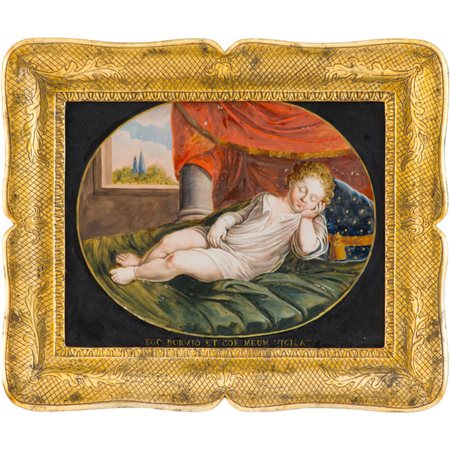 MANIFATTURA SICILIANA DEL XIX SECOLO, Pittura su vetro