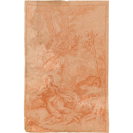 GIOVANNI FRANCESCO BARBIERI (Attr.le), Sanguigna su carta