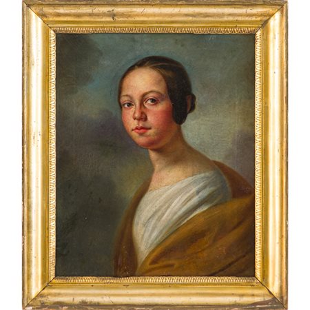 GIUSEPPE PATANIA (Attr.le), Gentildonna, Olio su tela