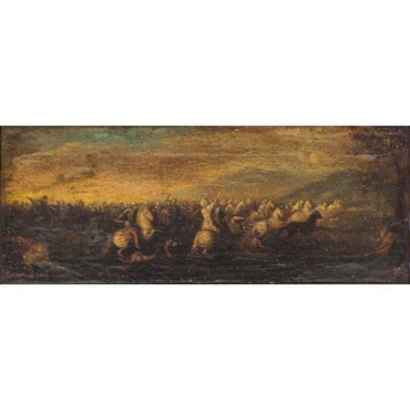 LUIGI LOJACONO (Attr.le), Battaglia, Olio su tela