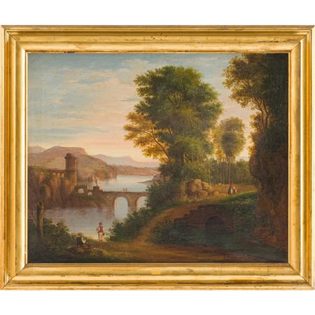 PITTORE DEL XIX SECOLO, Coppia di oli su tela