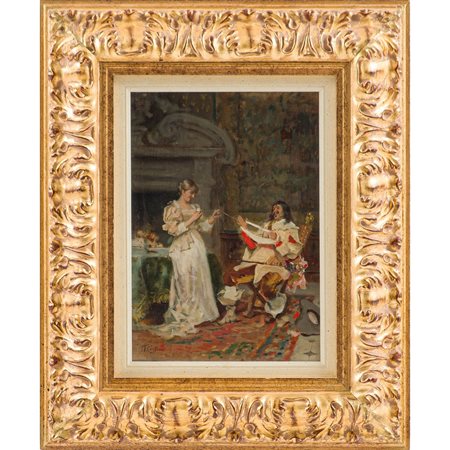 TITO CONTI, Bozzetto realizzato ad olio su tela