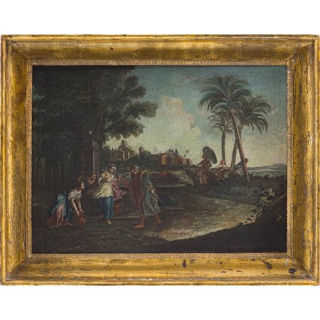 SCUOLA VENETA DEL XVIII SECOLO, Coppia di oli su tela