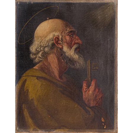 SCUOLA SICILIANA DEL XIX SECOLO, San Pietro, Olio su tela