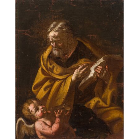 FRANCESCO MANNO (Attr.le), San Matteo, Olio su tela