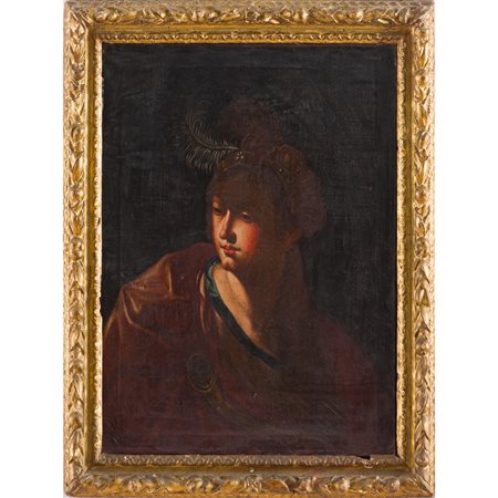 GIOVANNI FRANCESCO GUERRIERI (Attr.le), Sibilla, Olio su tela