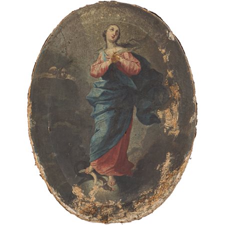 SCUOLA VENETA DEL XVIII SECOLO, Olio su tela ovale