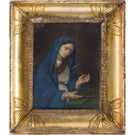 SCUOLA SICILIANA DEL XIX SECOLO, Olio su lamina di zinco