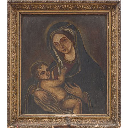 SCUOLA SICILIANA DEL XVII SECOLO, Olio su lavagna