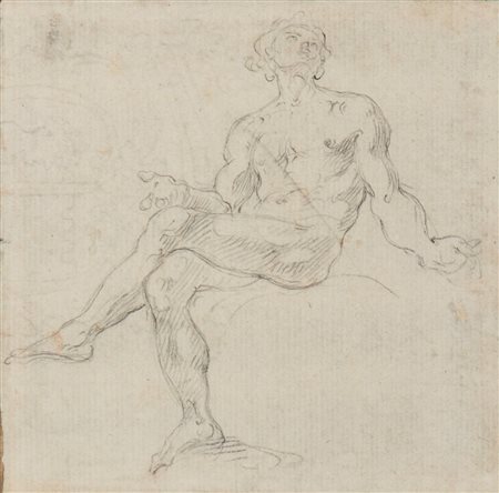 Giovanni Paolo Panini (attribuito a) (Piacenza, 1691 - Roma, 1756) 
Studio per una figura maschile seduta 
 