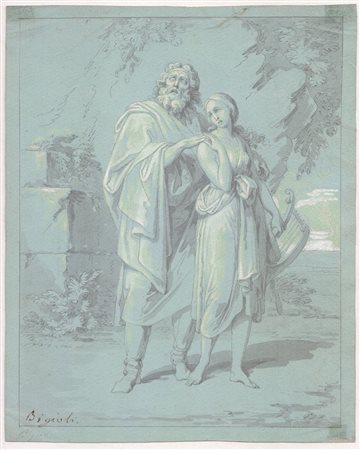 Filippo Bigioli (attribuito a) (San Severino Marche, 1798 - Roma, 1878) 
Omero guidato dalla Poesia 
 
