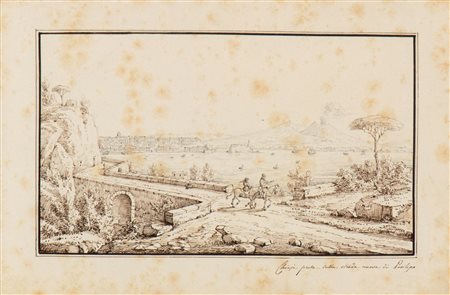 Antonio Senape (Roma, 1788 - Napoli, 1842) 
Chiaja porta sulla strada nuova di Posillipo 
 