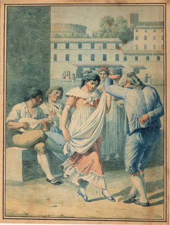 Filippo Giuntotardi (1768 - 1831) 
Scena di danza con suonatori di violino 
 