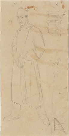 NINO COSTA (Roma, 1826 - Marina di Pisa, 1903) (attribuito a) (Roma, 1826 - Marina di Pisa, 1903) 
Studio per una figura maschile 
 