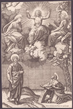 Marcantonio Raimondi (c. 1480 - 1534) 
I cinque Santi Anonimo incisore del XVI secolo
 