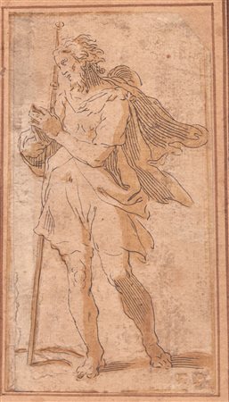 detto il Parmigianino (after) (Parma, 1503 - Casalmaggiore , 1640) 
Santo con bastone da pellegrino 
 