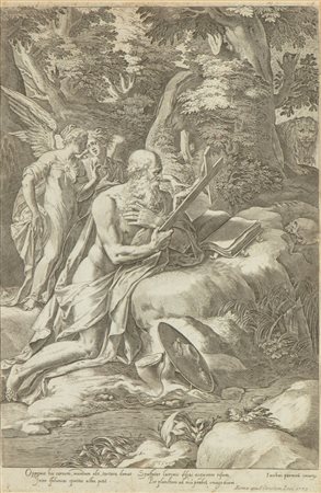 Cornelis Cort (Hoorn, 1533 - Roma, 1578) 
San Girolamo, da Jacopo Zanguidi Bertoia 
 