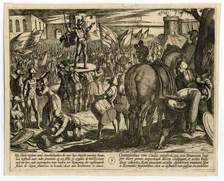 Antonio Tempesta (1555 - 1630) 
La guerra dei Romani contro i Batavi 1612
 