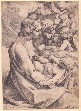 Ludovico Carracci (Bologna, 1555 - Bologna , 1619) 
Madonna con Bambino e gli angeli 
 