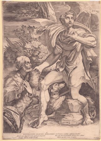 Francesco Brizio (Bologna, c. 1574 - 1623) 
San Rocco invoca la protezione divina per un donatore, da Parmigianino. 1603 ca.
 