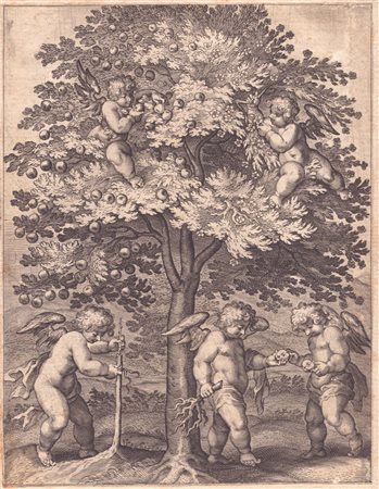 Grégoire Huret (1606 - 1670) 
Putti che raccolgono le mele 
 