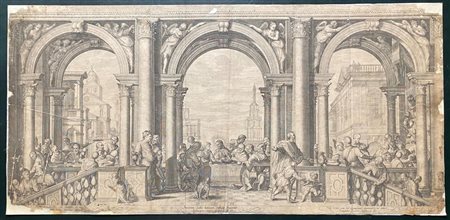 Jan Saenredam (c.1565 - 1607) 
Cena in Casa Levi, da Paolo Veronese 
 