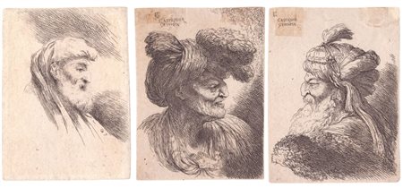 Salvatore Castiglione - Il Grechetto (1620 - 1676) , (Genova, 1609  - Mantova, 1664) 
Vecchio barbuto visto di profilo 
 