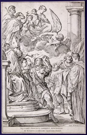 Giuseppe Maria Mitelli (1634 - 1718) 
La vestizione di San Guglielmo, da Guercino 
 