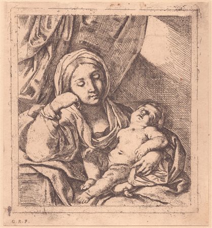 Lorenzo Tinti (Bologna, 1634 - 1672) 
Madonna col Bambino, da Guido Reni 
 