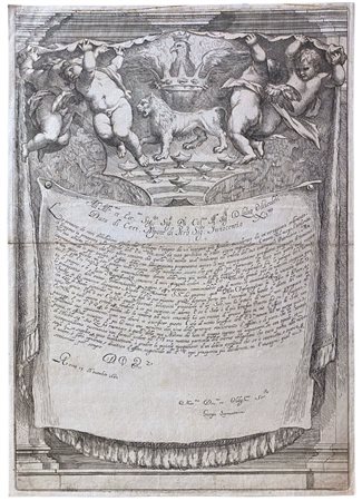 Jerzy (Giorgio) Szymonowicz Siemiginowski (Leopoli, 1660 ca. - 1711 ca.) 
Cartiglio con stemma 
 