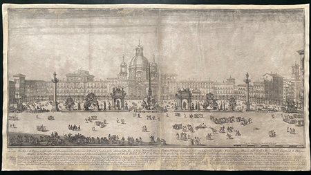 Gaetano Piccini ( - fl. 1729) 
Gran Machina di Fuoco artificale ... in Piazza Navona col disegno dell'eruditissimo Cavalier Pietro Leone Ghezzi 
 