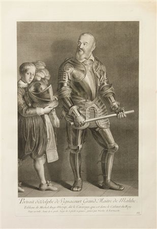 Nicolas de Larmessin III (1684 - 1755) 
Adolphe de Vignacourt Grand Maitre de Malthe, da Caravaggio 
 