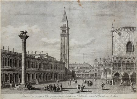 Antonio Visentini (1688 - 1782) 
Plateae D. Marci Prospectus inter Publicam Bibliothecam et Ducalem Aulam, da Antonio Canal 
 