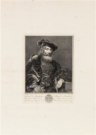 Pieter Tanjé (1706 - 1761) 
Ritratto di un uomo con la barba, da Rembrandt 1757
 