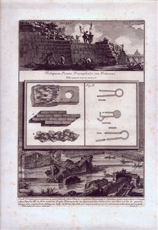 Giovanni Battista Piranesi (Mogliano Veneto, 1720 - Venezia, 1778) 
Reliquiae Pontis Triumphalis seu Vaticani 
 