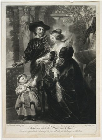 James McArdell (1729 - 1765) 
Rubens con la moglie e il figlio 
 