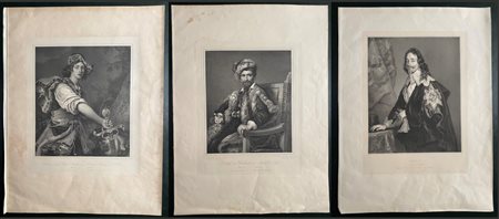 Franz Hanfstängl (1804 - 1877) 
Ritratto di Carlo I, da Van Dyck | Davide con la testa di Golia, da Turchi | Ritratto di un uomo sconosciuto, da Van Dyck 1937-1939
 