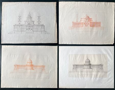 Giovanni Della Longa (fl. 1823 - 1888) 
Tempio ai ventisei martiri del Giappone | Il tempio rotondo di S. Pietro in Montorio | Monumento alla Pace | Il tempio rotondo di S. Pietro in Montorio (in seppia) 
 