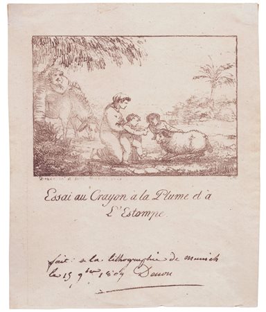 Dominique Vivant Denon (1747 - 1825) 
Essai au crayon à la plume et à l'estompe 1809
 