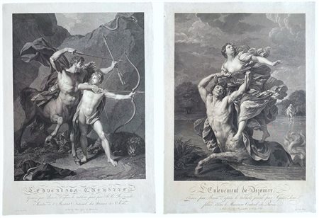 Charles Clément Bervic (1756 - 1822) 
L'Enlèvement de Déjanire, da Guido Reni | L'Education d'Achille, da Jean Baptiste Regnault 1802
 