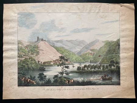 Marianne Colston (dapres) ( Bristol, 1792 -  Roundway House, 1865) 
The Lake of Luco, Village of Pic di Luco and Castel of Labro Nr Terni May 11, 1820 
 